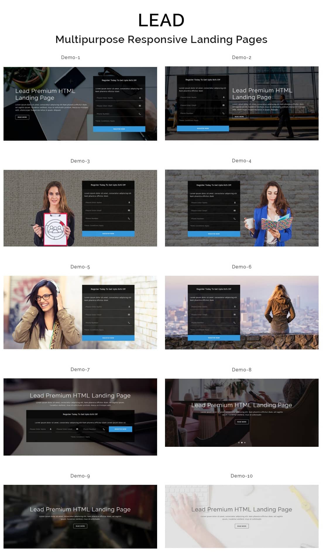 Landing Page下载 – 多功能响应式LP – Lead